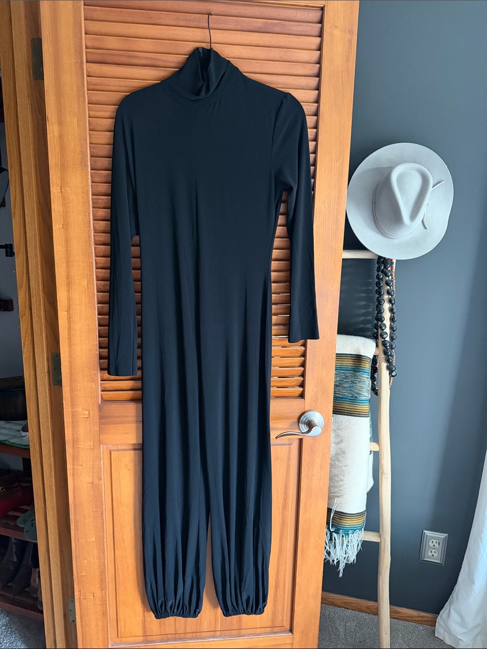 Norma Kamali Black Turtleneck Jogger Jumpsuit - Picture 2 of 5